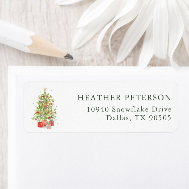 Holiday Christmas Tree Return Address Label (Insitu)