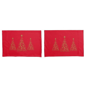 Holiday Christmas Trees Pillowcase Set