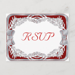 Holiday Christmas Wedding RSVP Postcard