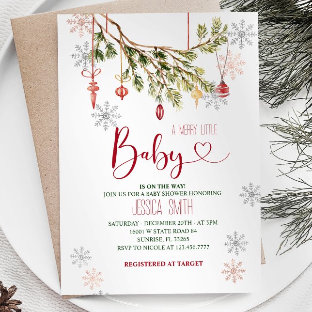 Holiday Christmas Winter Baby Shower. Invitation (Creator Uploaded)