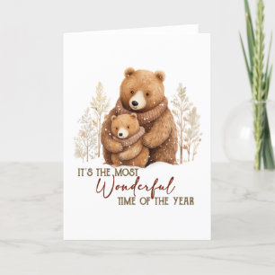 Holiday Christmas Winter Bear BLANK  Card