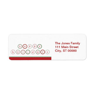 Holiday Circle Banner - Red & Green Return Address Label