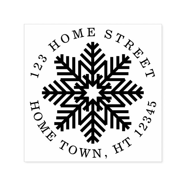 Holiday Circular Snowflake Return Address Self-inking Stamp (Design)