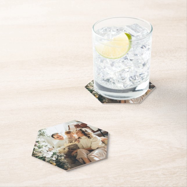 Holiday Coaster with Family Photo – Custom Décor (Insitu)
