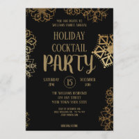 Holiday Cocktail Party| Black and Gold Glitter