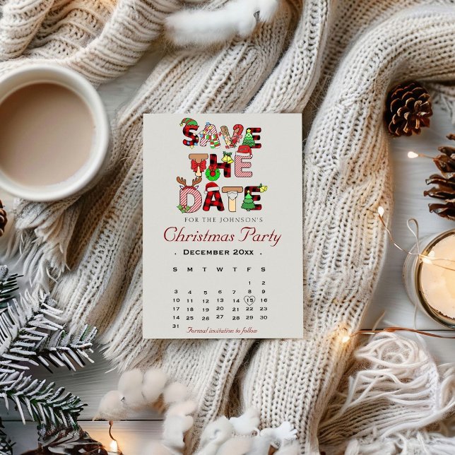 Holiday Cocktail Party Company Christmas Save The Date (Creator Uploaded)