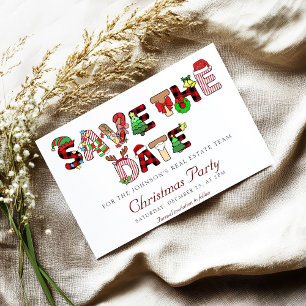 Holiday Cocktail Party Company Christmas Save The Date