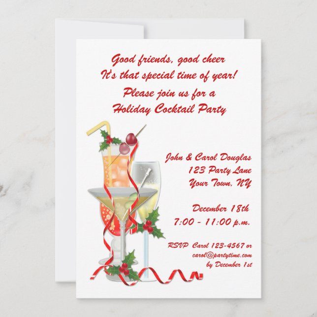 Holiday Cocktail Party Invitation (Front)