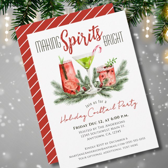 Holiday Cocktail Party Making Spirits Bright  Invitation (Creator Uploaded)