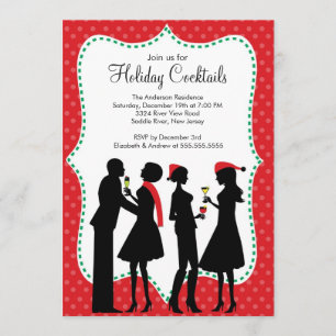 Holiday Cocktails Christmas Party Invitation
