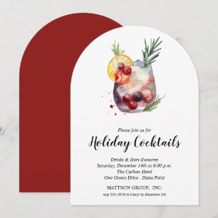 Holiday Cocktails Festive Christmas Party Invitati Invitation