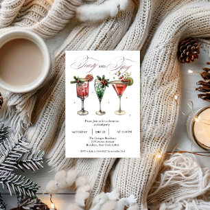 Holiday Cocktails Festive Drinks Christmas Party Invitation