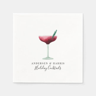 Holiday Cocktails Festive Drinks Christmas Party Napkin