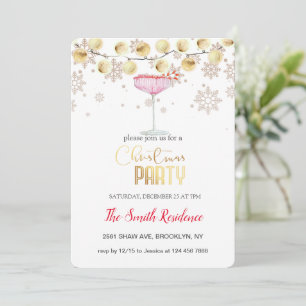 Holiday Cocktails Festive Drinks Cute Invitation