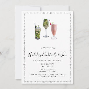 Holiday Cocktails & Fun Christmas Party Invitation