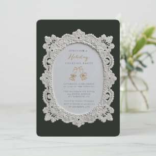 Holiday Cocktails Gold Elegant Christmas Party Invitation