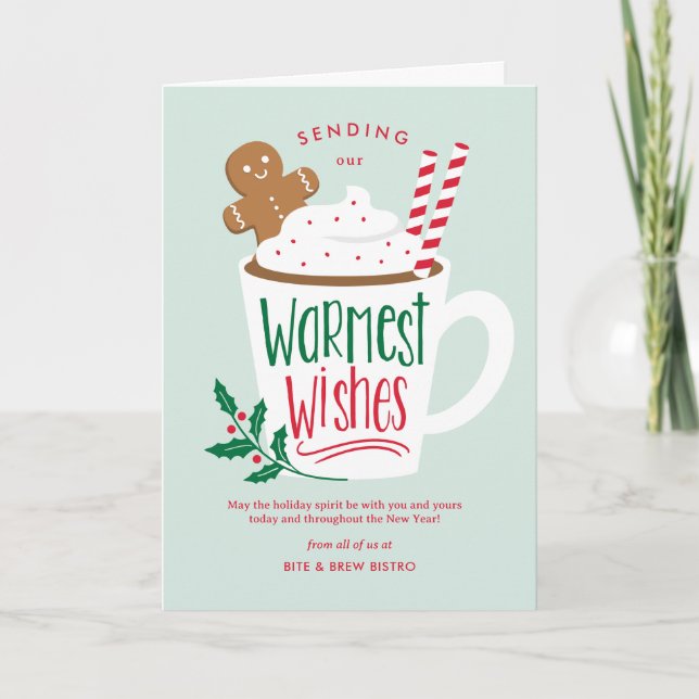 Holiday Cocoa Business Holiday Greeting Card (Front)