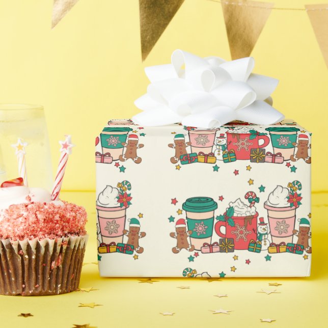 Holiday Coffee Alabaster Wrapping Paper (Birthday Party)