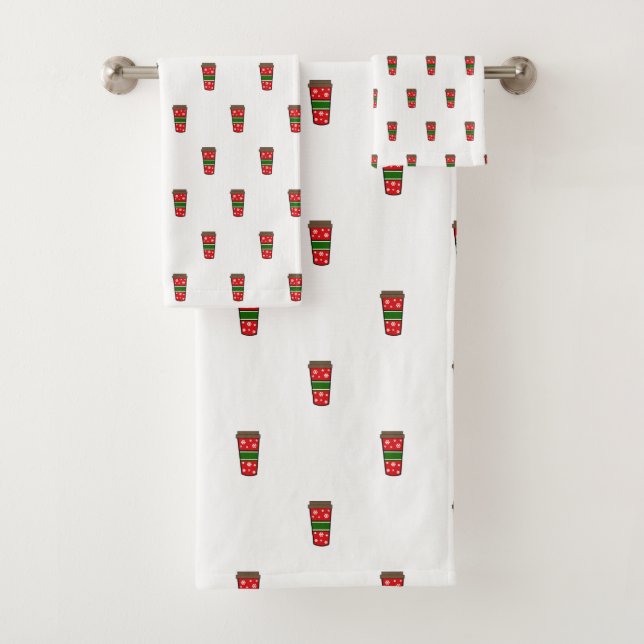 Holiday Coffee Drinks Bath Towel Set (Insitu)