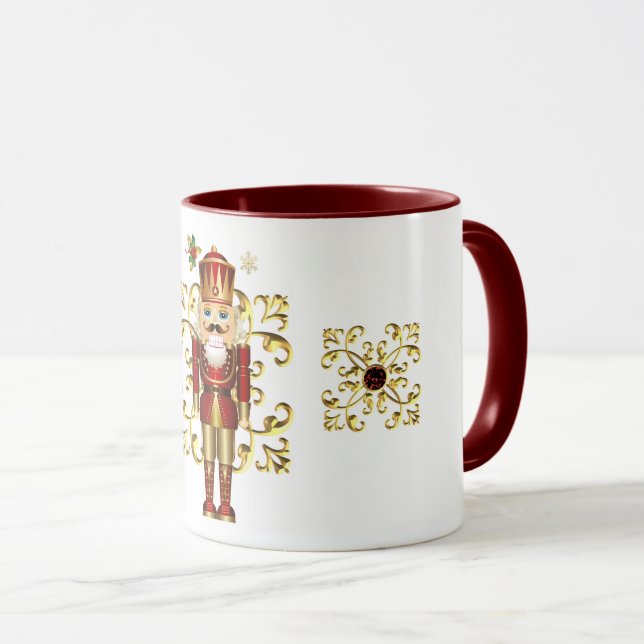 Holiday Coffee Mug-Christmas Nutcracker   Two-Tone Mug (Front Right)