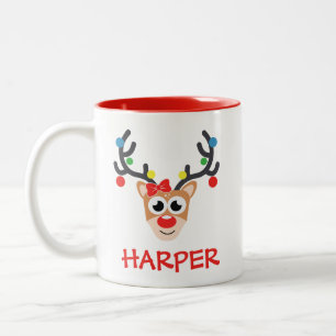 Holiday Coffee Mug Cute Reindeer