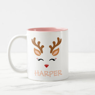 Holiday Coffee Mug Cute Reindeer
