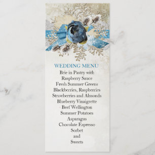 Holiday Cold Winter Ribbon Wedding Menu