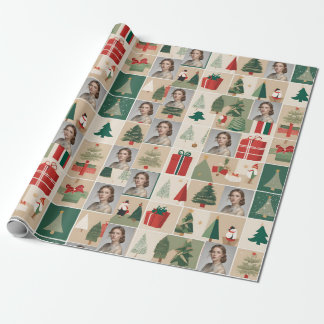 Holiday Collage with 9 Festive Photos (No Text) Wrapping Paper