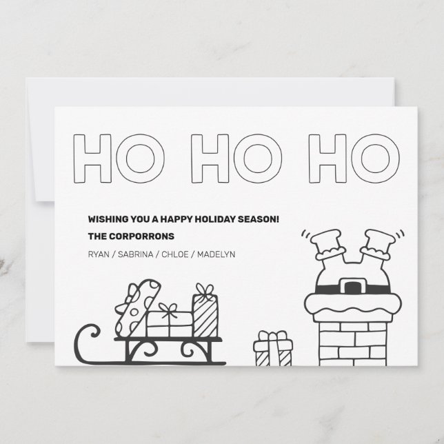 Holiday Colouring Christmas Photo Cards (Front)
