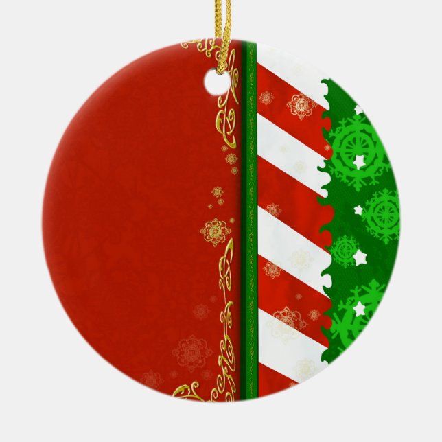 Holiday Colours Ceramic Ornament (Front)