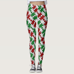 Holiday Colours Jigsaw Pieces Leggings