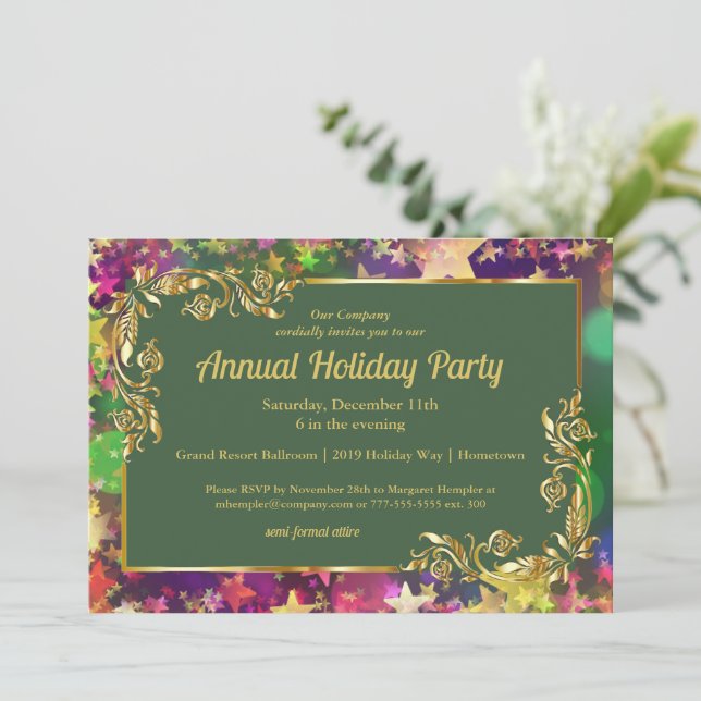 Holiday Confetti Party Invitation (Standing Front)