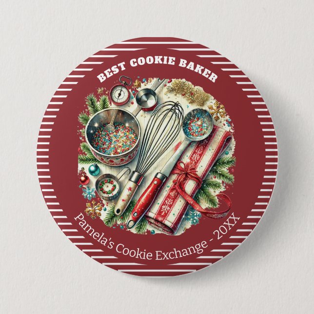 Holiday Cookie Best Baker Prize Award Button (Front)
