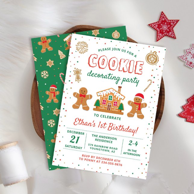 Holiday Cookie Decorating Party Birthday Invitation (Creator Uploaded)