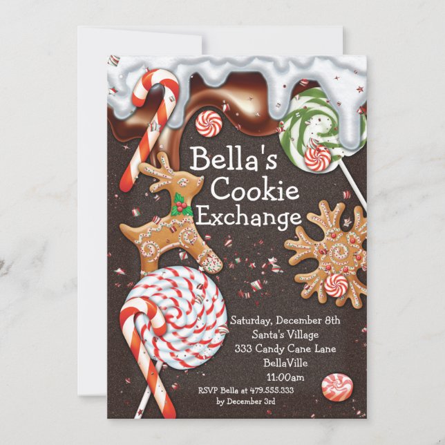 Holiday Cookie Exchange Christmas Party Invitation (Front)