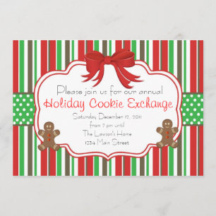 Holiday Cookie Exchange Ginger Bread Men Invitation
