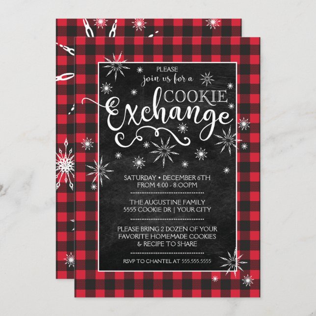Holiday Cookie Exchange Invitation (Front/Back)
