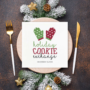 Holiday Cookie Exchange Party Christmas Oven Mitts Napkin