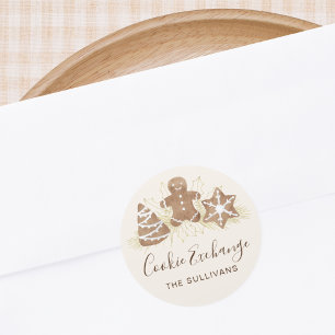 Holiday Cookie Exchange Party Classic Round Sticker