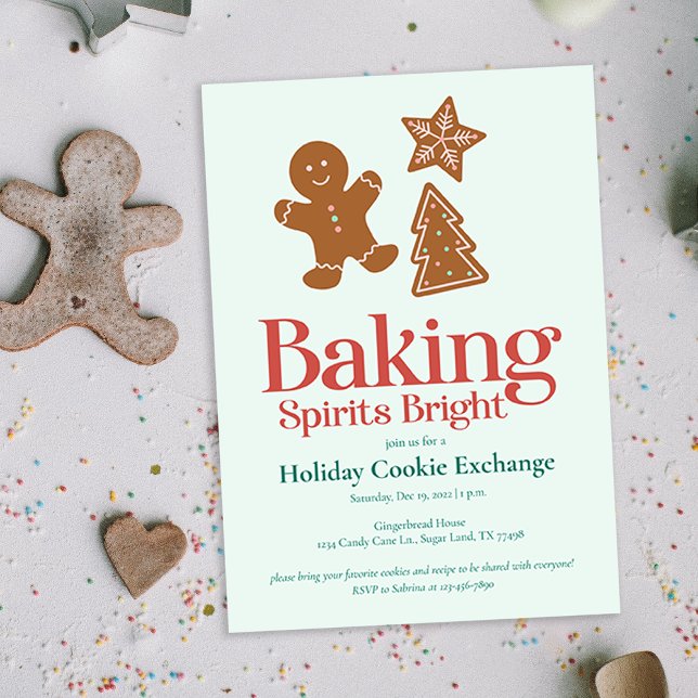 Holiday Cookie Exchange Party | Gingerbread  Invitation (Creator Uploaded)