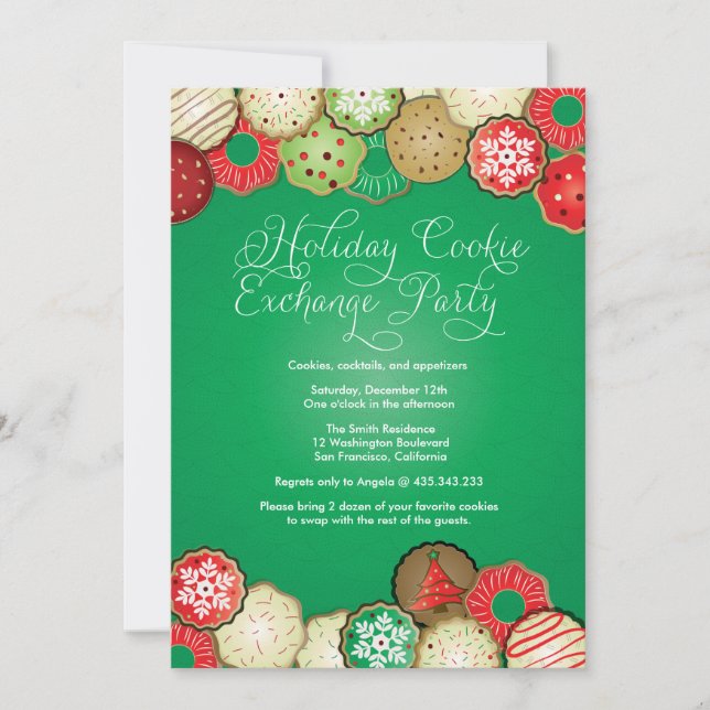 Holiday Cookie Exchange Party Invitation (Front)