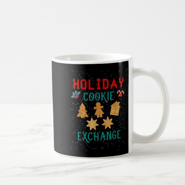 Holiday Cookie Exchange With Santa Xmas Cookie Bak Coffee Mug (Right)