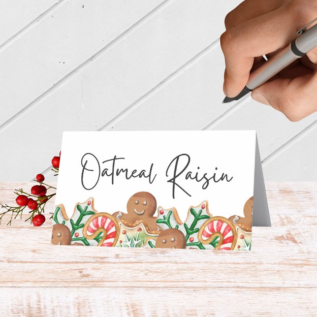 Holiday Cookie Folding Food, Drink or Place Cards (Holiday Cookie Folding Label Cards for Food and Drink Labels, Place Cards, Contests and More)