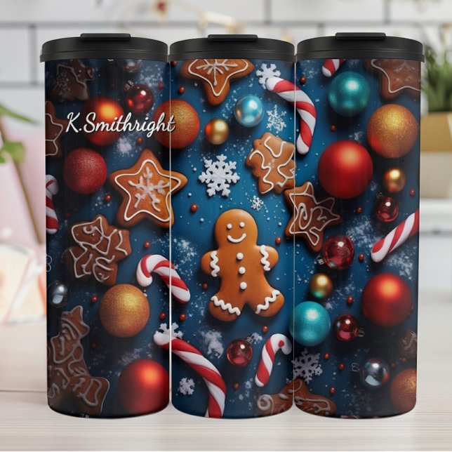 Holiday Cookie Gingerbread Men Thermal Tumbler (Creator Uploaded)