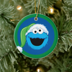 Holiday Cookie Monster Ceramic Ornament