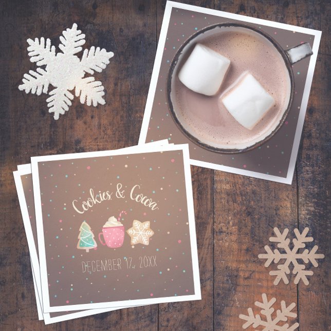 Holiday Cookie Swap Party Christmas Cookies+Cocoa Napkin (Holiday Cookie Swap Party Christmas Cookies+Cocoa Napkins
)
