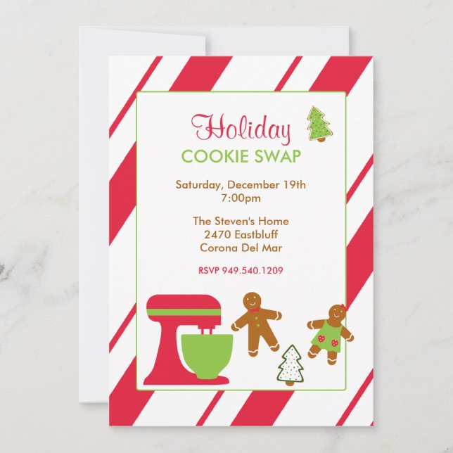 Holiday Cookie Swap Party Invitation (Front)