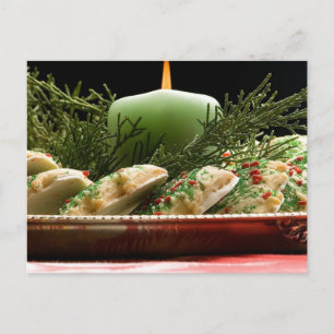 Holiday Cookies And Candle Postcard