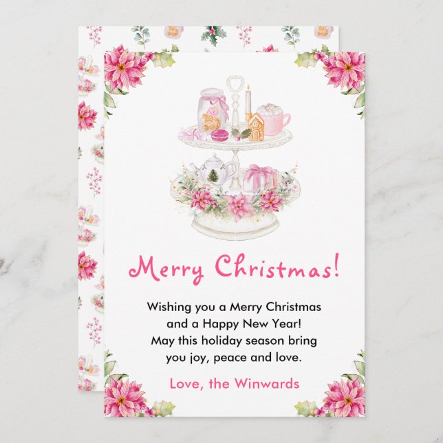 Holiday Cookies and Cocoa Pink Merry Christmas (Front/Back)