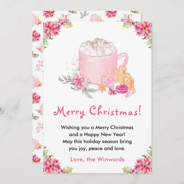 Holiday Cookies and Cocoa Pink Merry Christmas (Front/Back)
